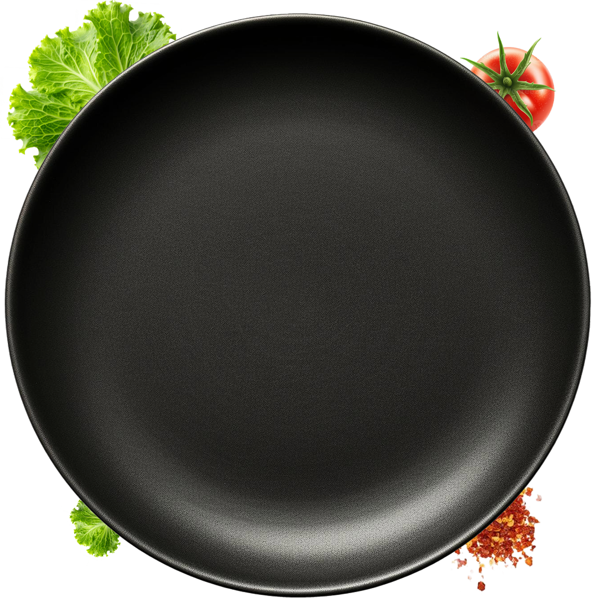 Black Dining Plate PNG